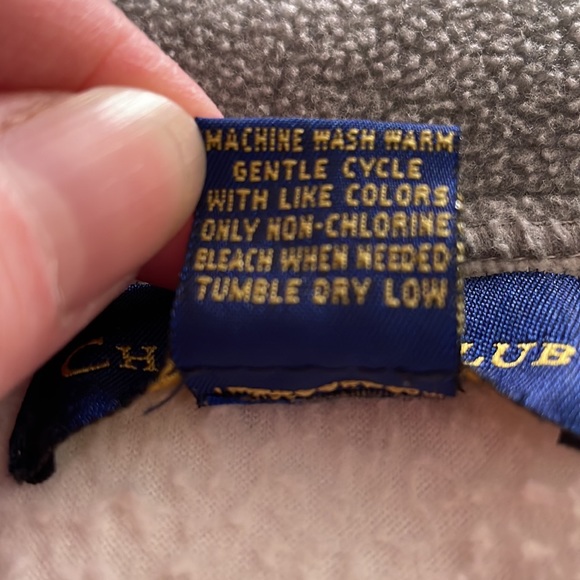 Charter Club XL Fleece Vest - White with Gray around inside collar - Picture 9 of 11